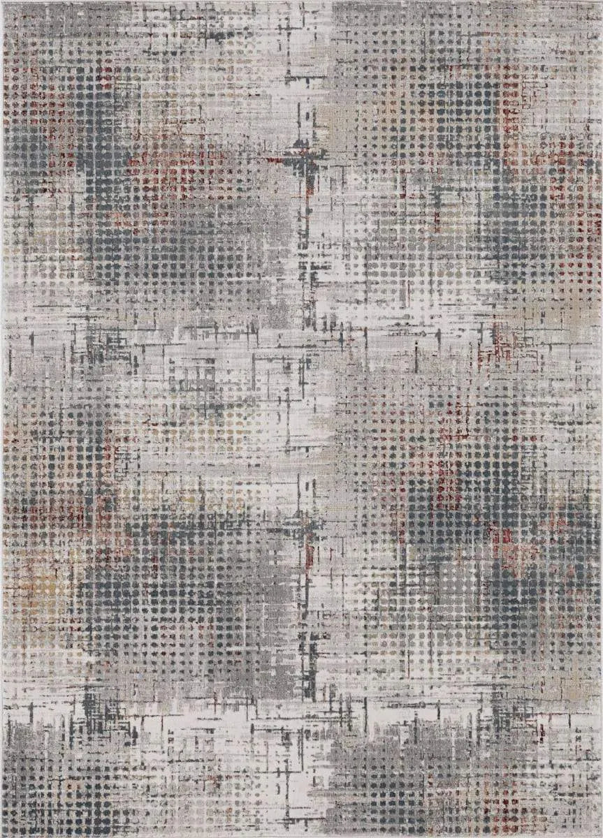 Lara 7253 Grey/Brick Inspire Rug - Baconco