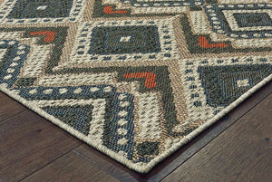 Latitude 2X Grey Orange Rug - Baconco