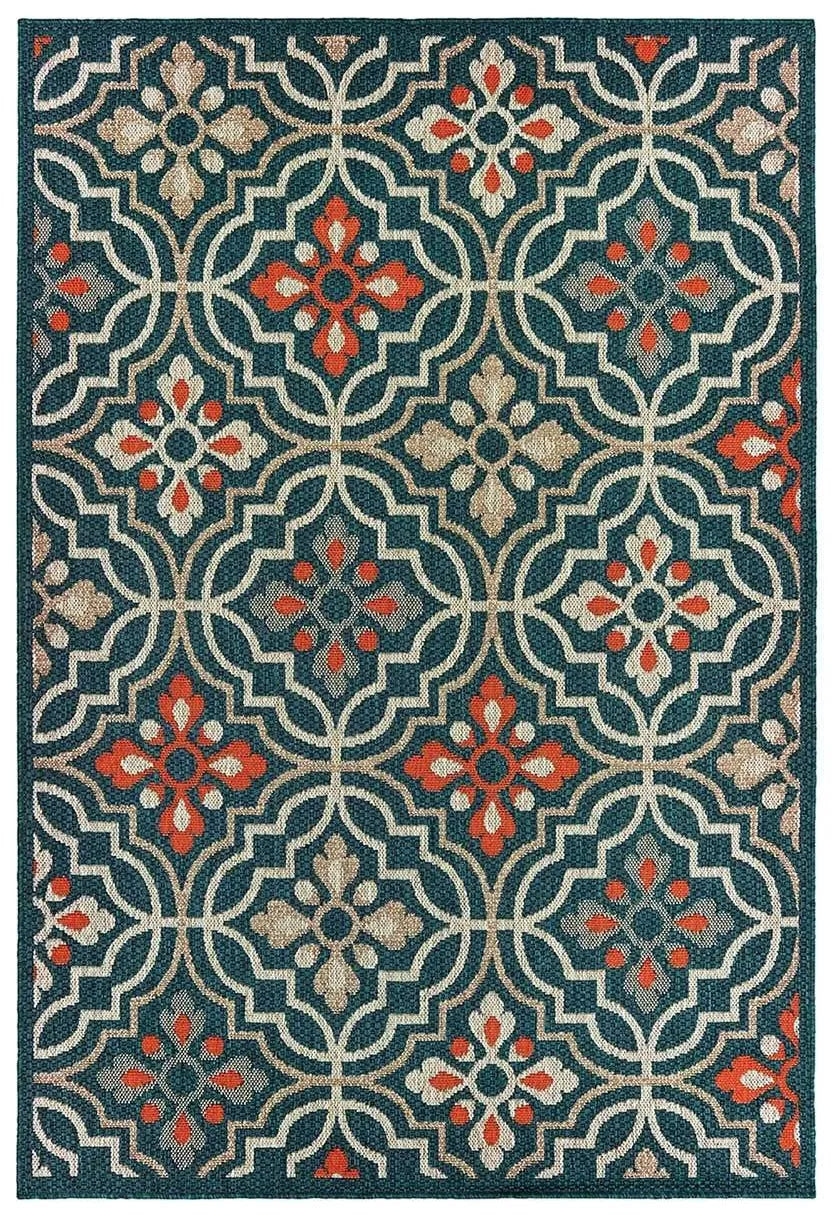 Latitude 709B Blue Orange Rug - Baconco