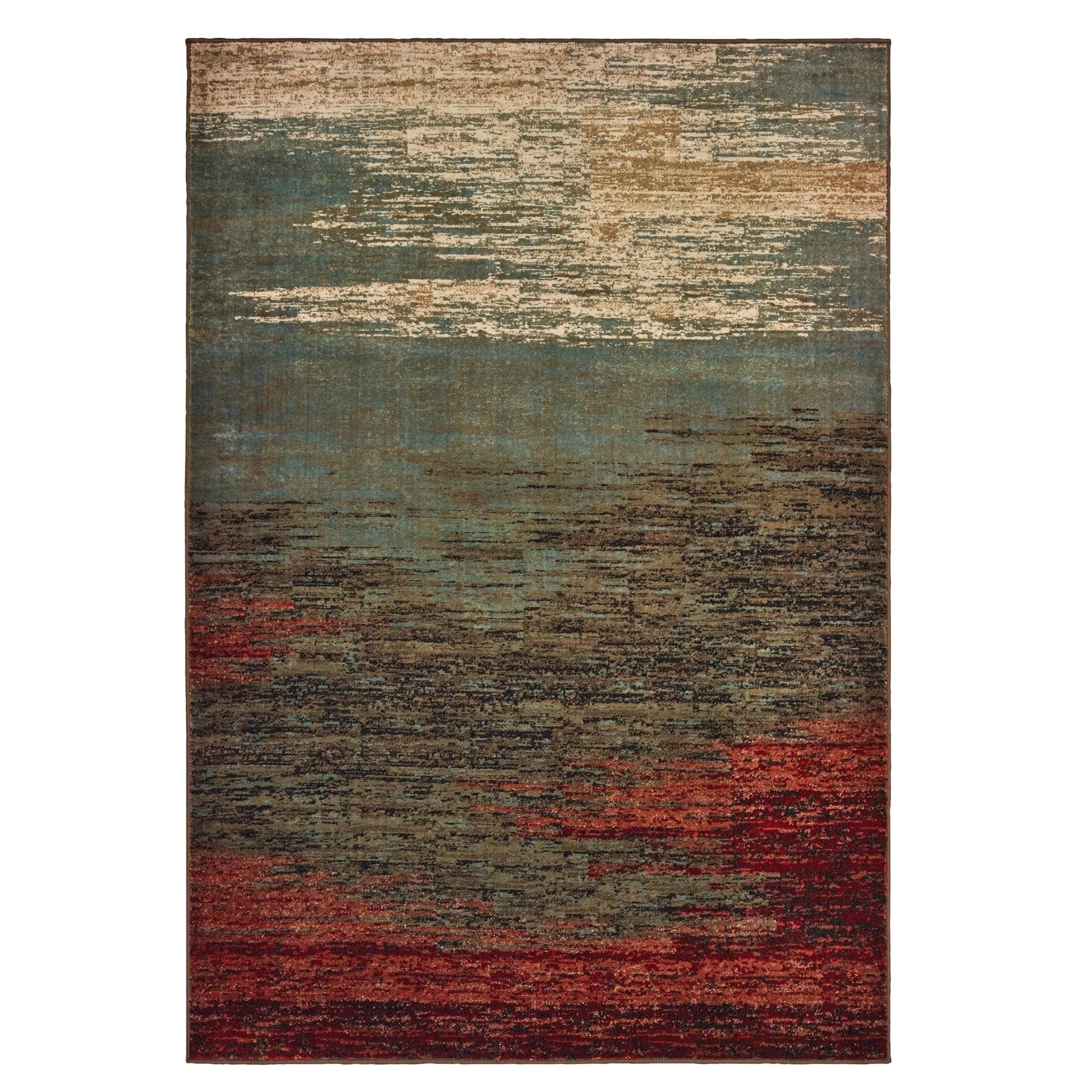 Laurel 3504H Brown/Blue Rug - Baconco