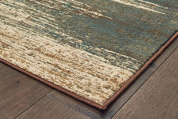 Laurel 3504H Brown/Blue Rug - Baconco