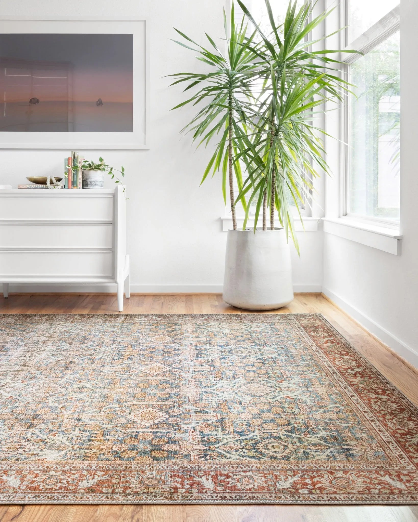 Layla LAY-04 Ocean/Rust Rug - Baconco