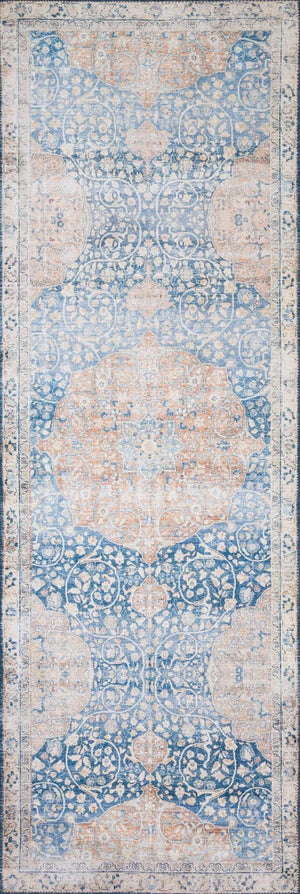 Layla LAY-07 Blue/Tangerine Rug - Baconco