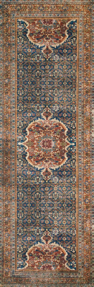 Layla LAY-09 Cobalt Blue/Spice Rug - Baconco