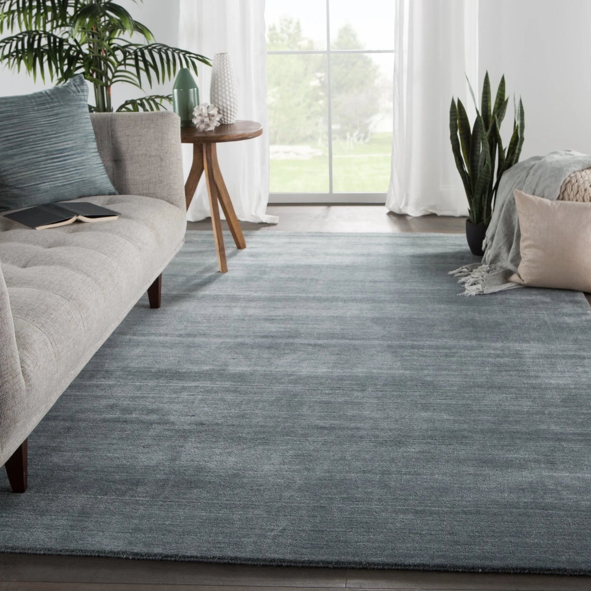 Lefka LEF07 Bellweather Gray/Light Blue Rug - Baconco