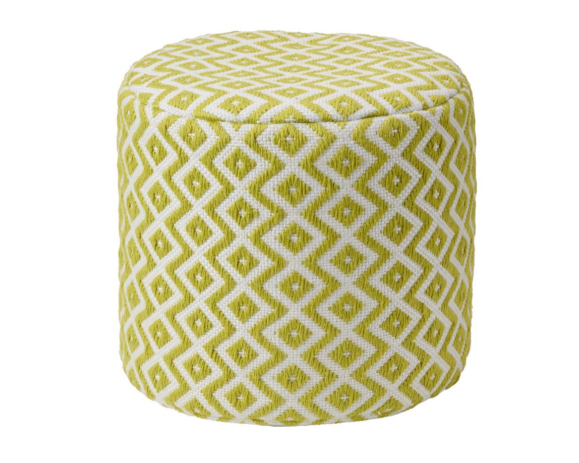 Lenon LNN01 Chartreuse/Ivory Pouf - Baconco