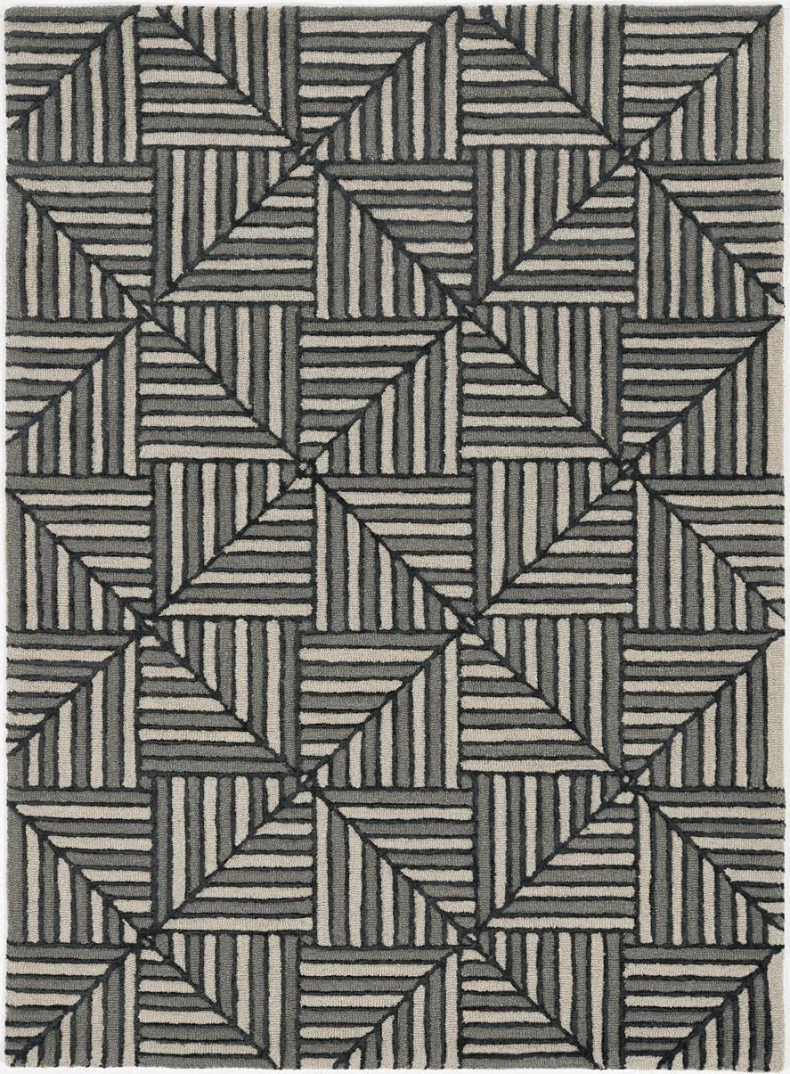 Libby Langdon Upton 4304 Diagonal Tile Navy/Charcoal Rug - Baconco