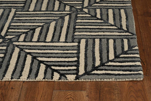 Libby Langdon Upton 4304 Diagonal Tile Navy/Charcoal Rug - Baconco