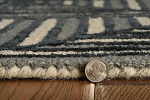 Libby Langdon Upton 4304 Diagonal Tile Navy/Charcoal Rug - Baconco