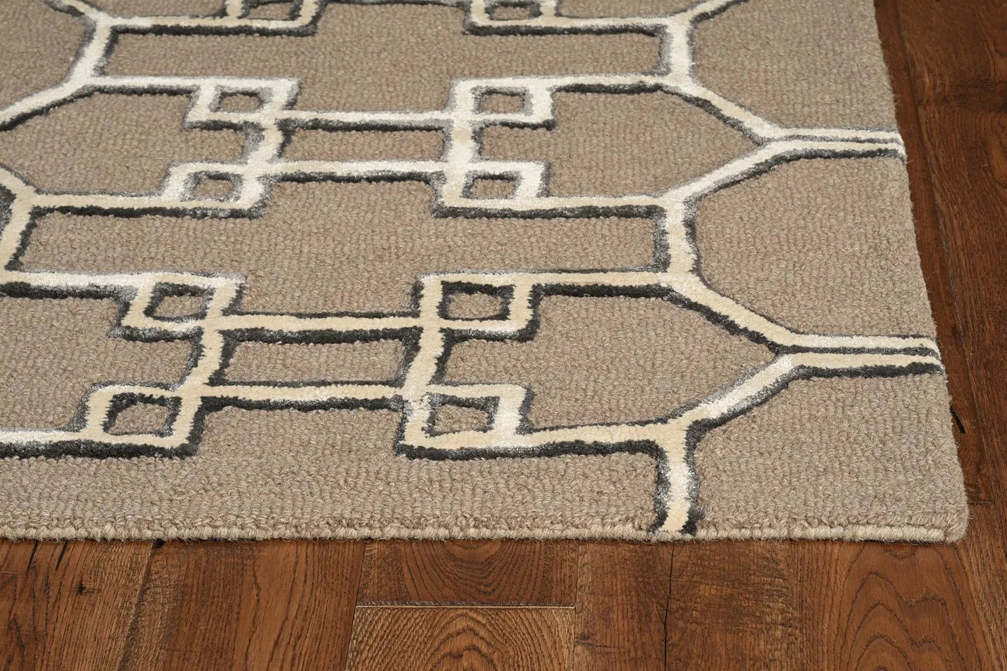 Libby Langdon Upton 4305 Asian Trellis Mocha/Ink Rug - Baconco