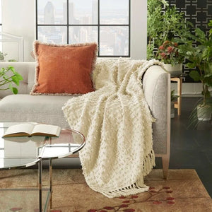 Lifestyle GT037 Cream Throw Blanket - Baconco