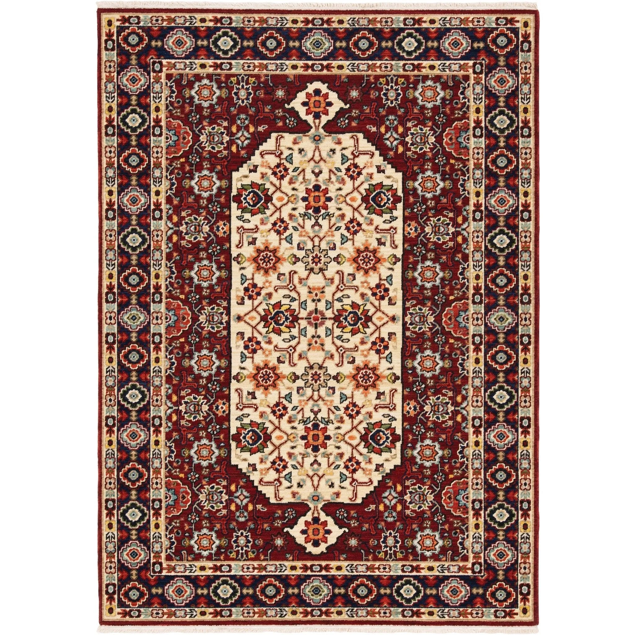 Lilihan 1802W Red/Ivory Rug - Baconco