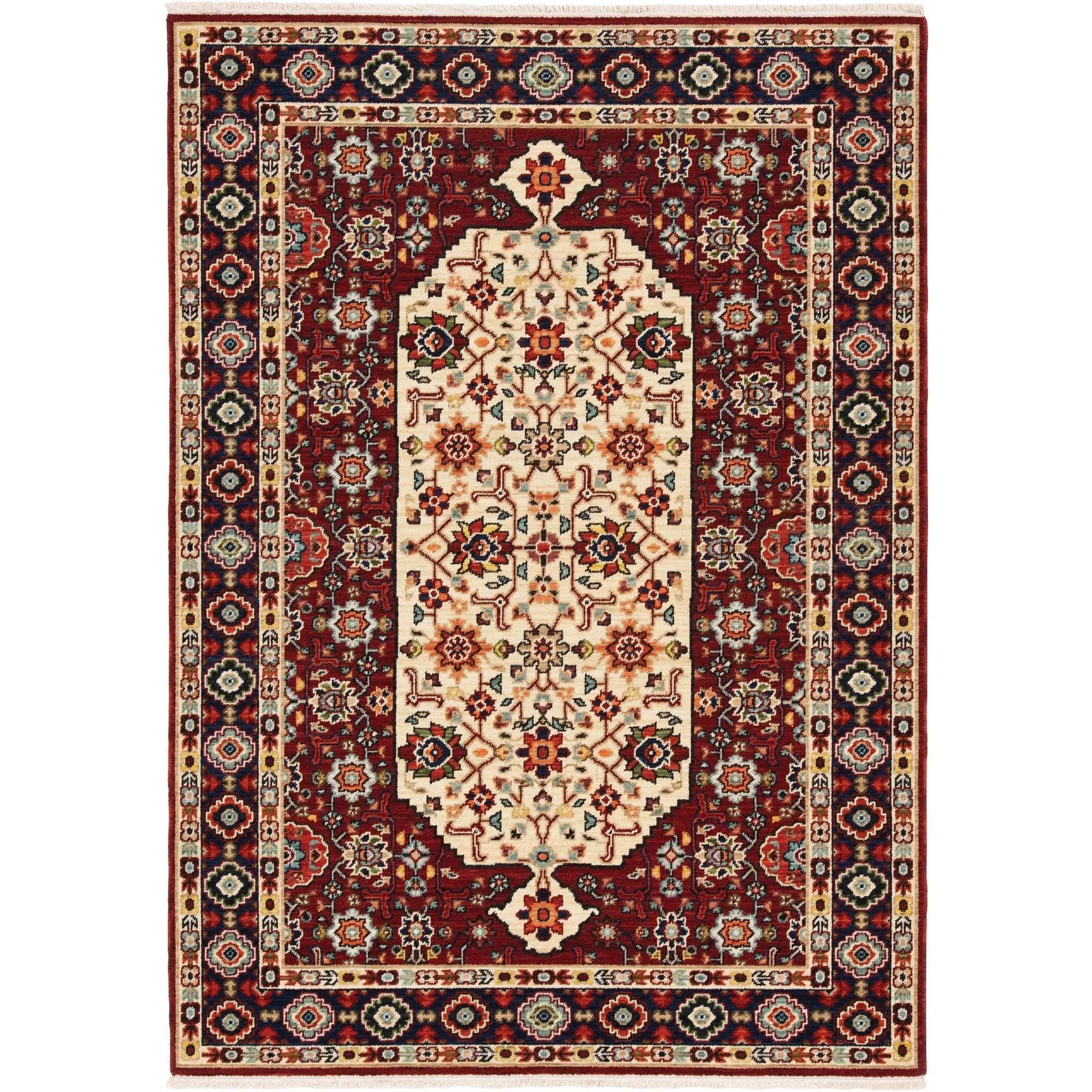 Lilihan 1802W Red/Ivory Rug - Baconco