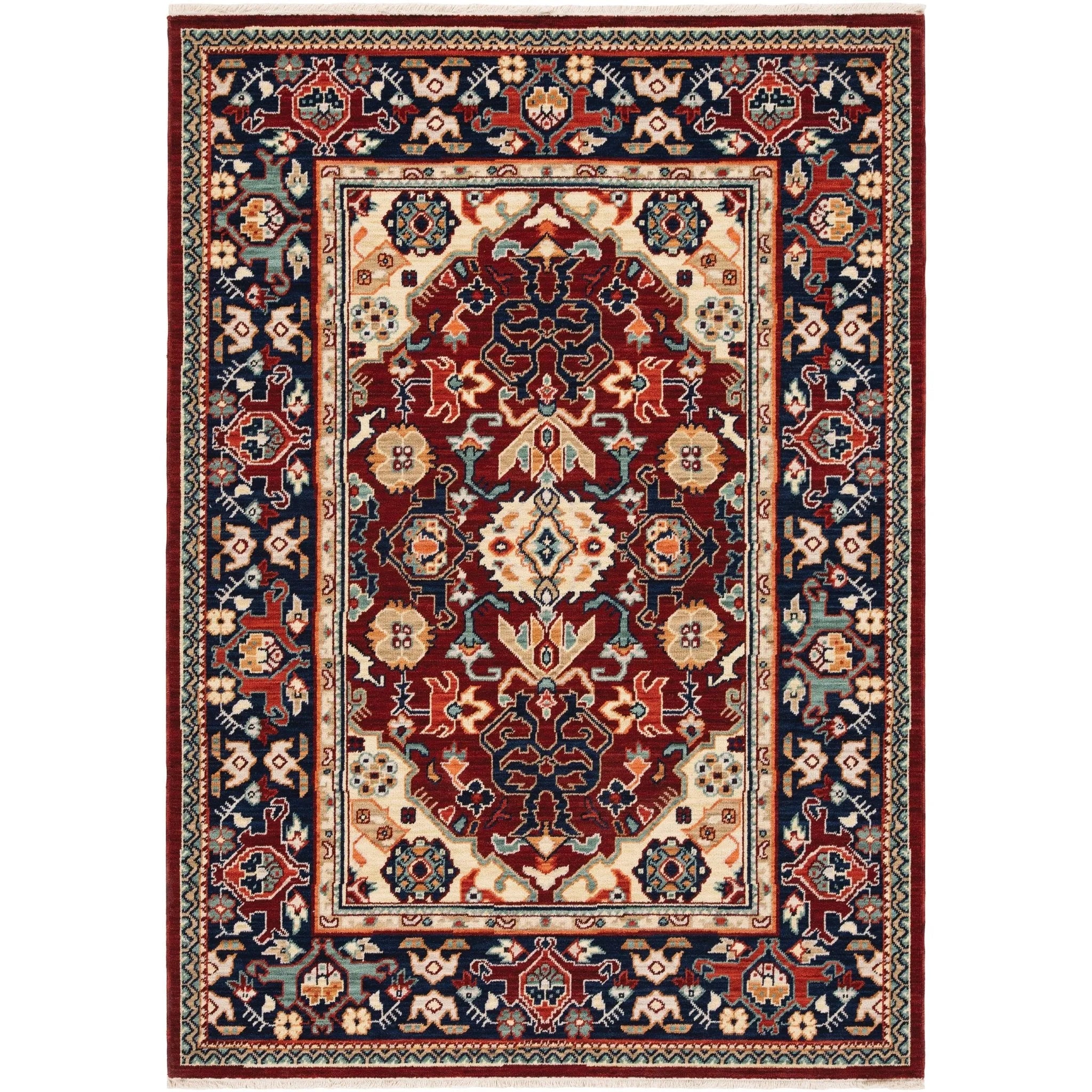 Lilihan 2062R Red/Blue Rug - Baconco