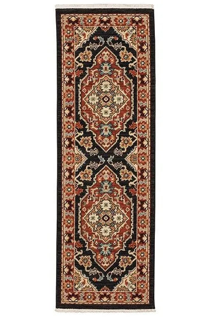 Lilihan 4929A Black/Red Rug - Baconco