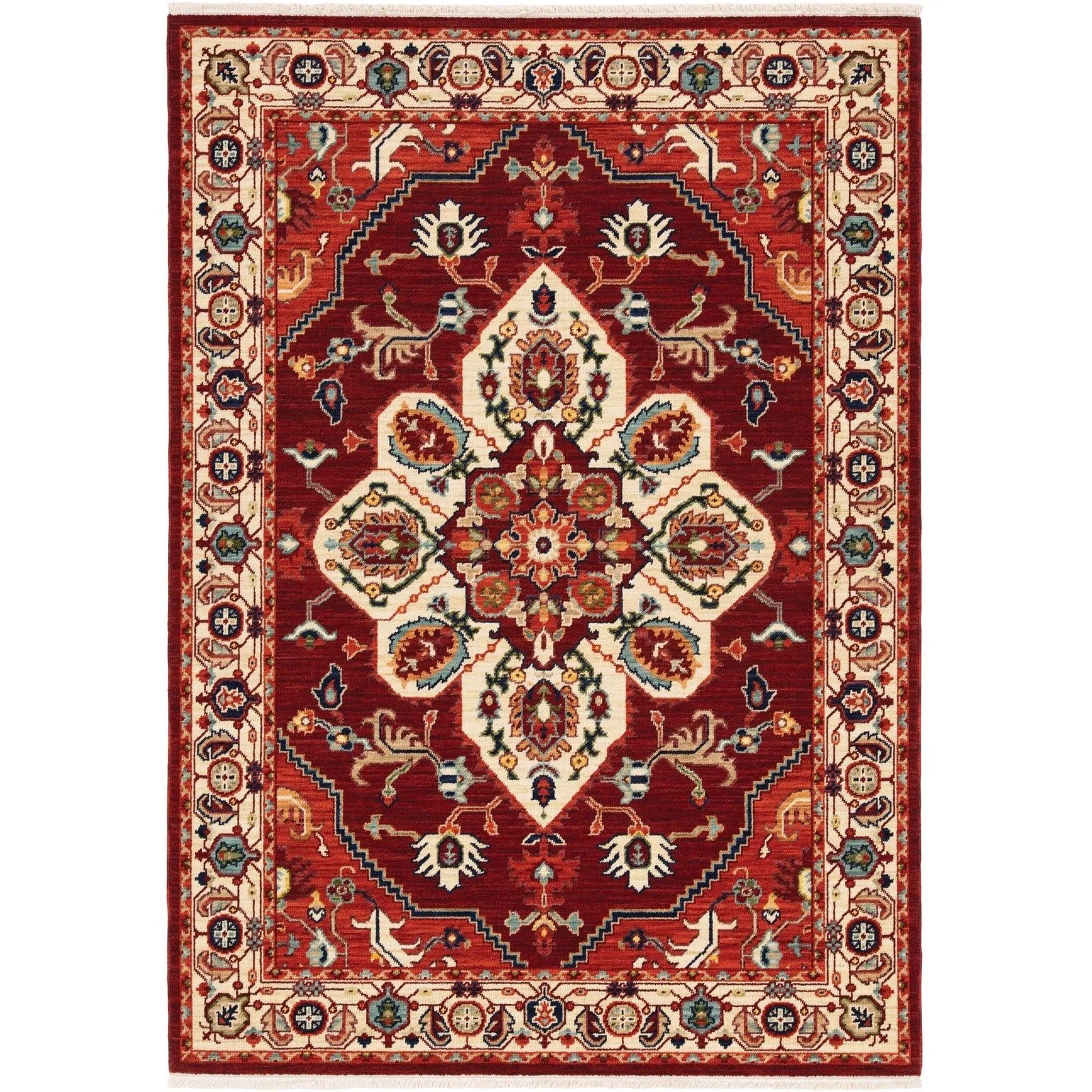 Lilihan 5502C Red/Ivory Rug - Baconco