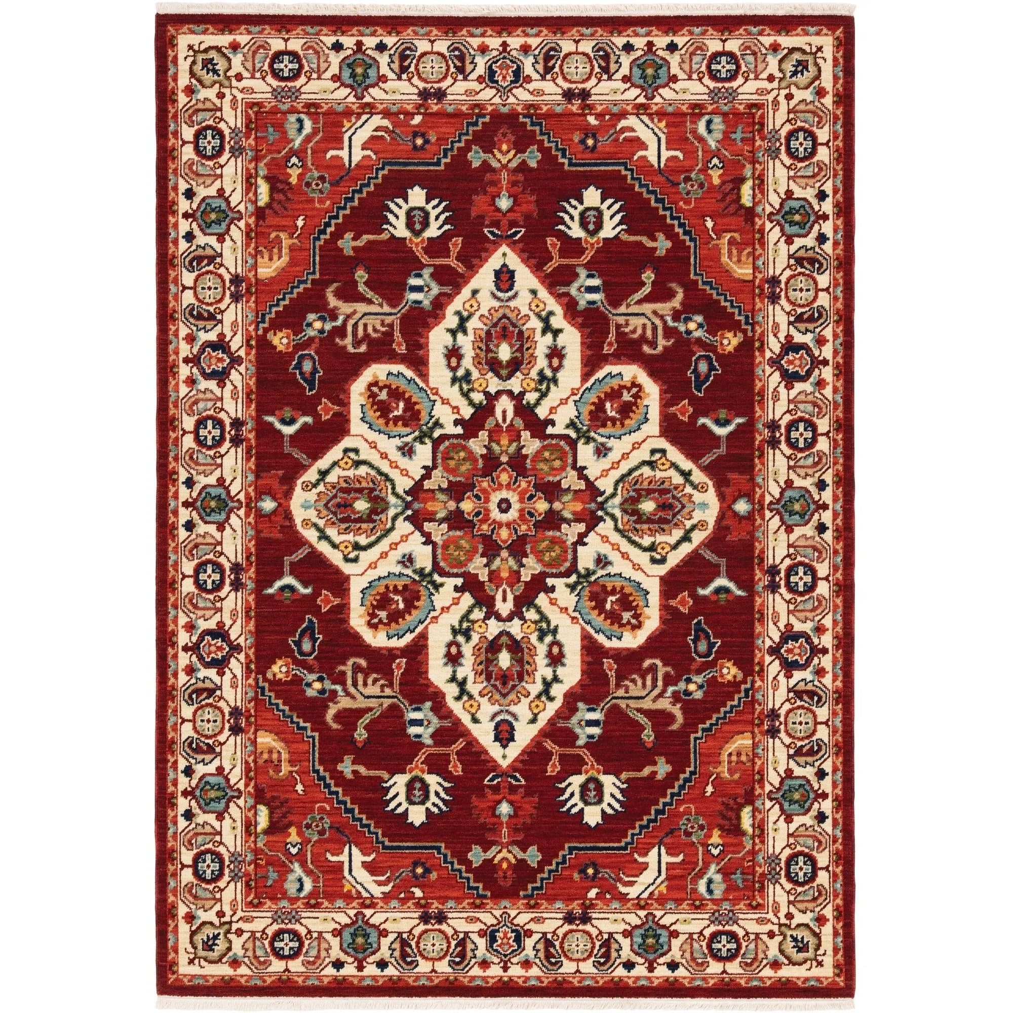 Lilihan 5502C Red/Ivory Rug - Baconco