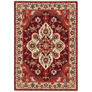 Lilihan 5502C Red/Ivory Rug - Baconco