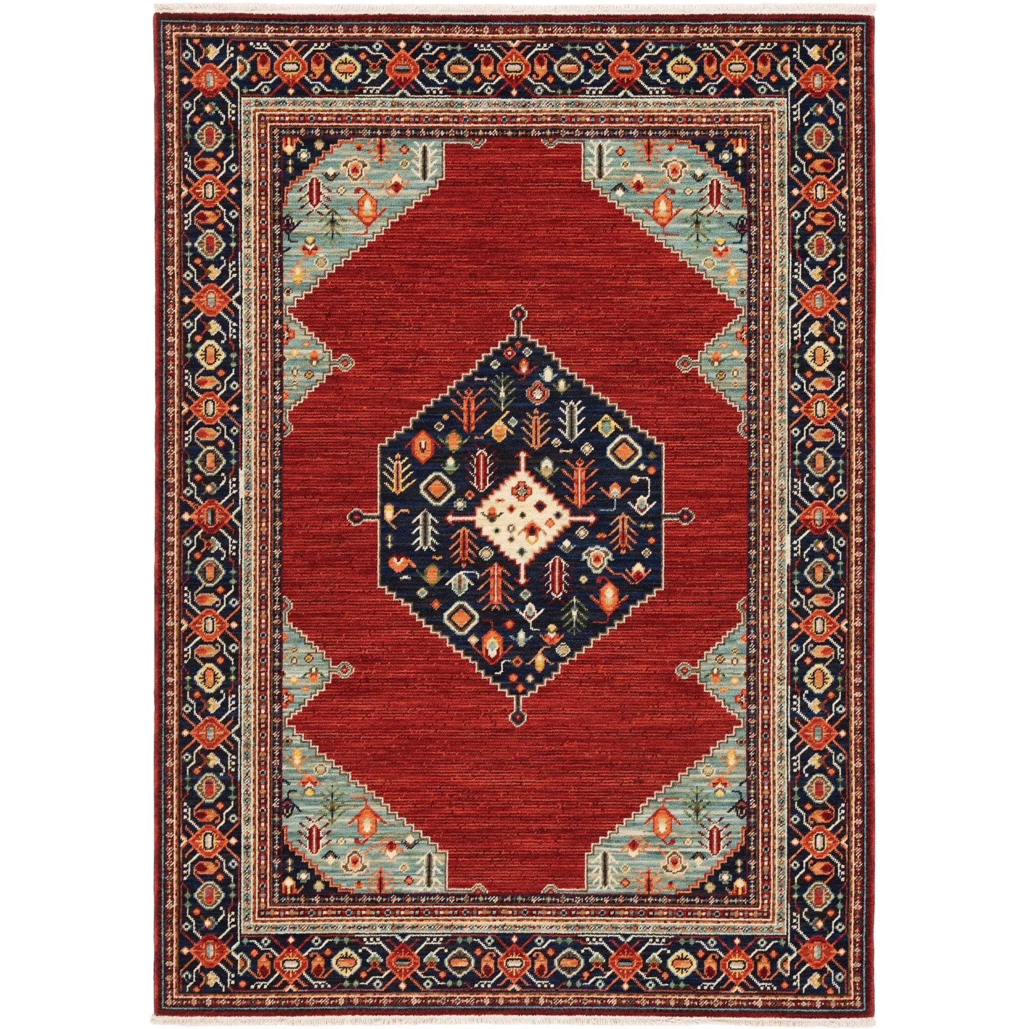 Lilihan 5503M Red/Blue Rug - Baconco