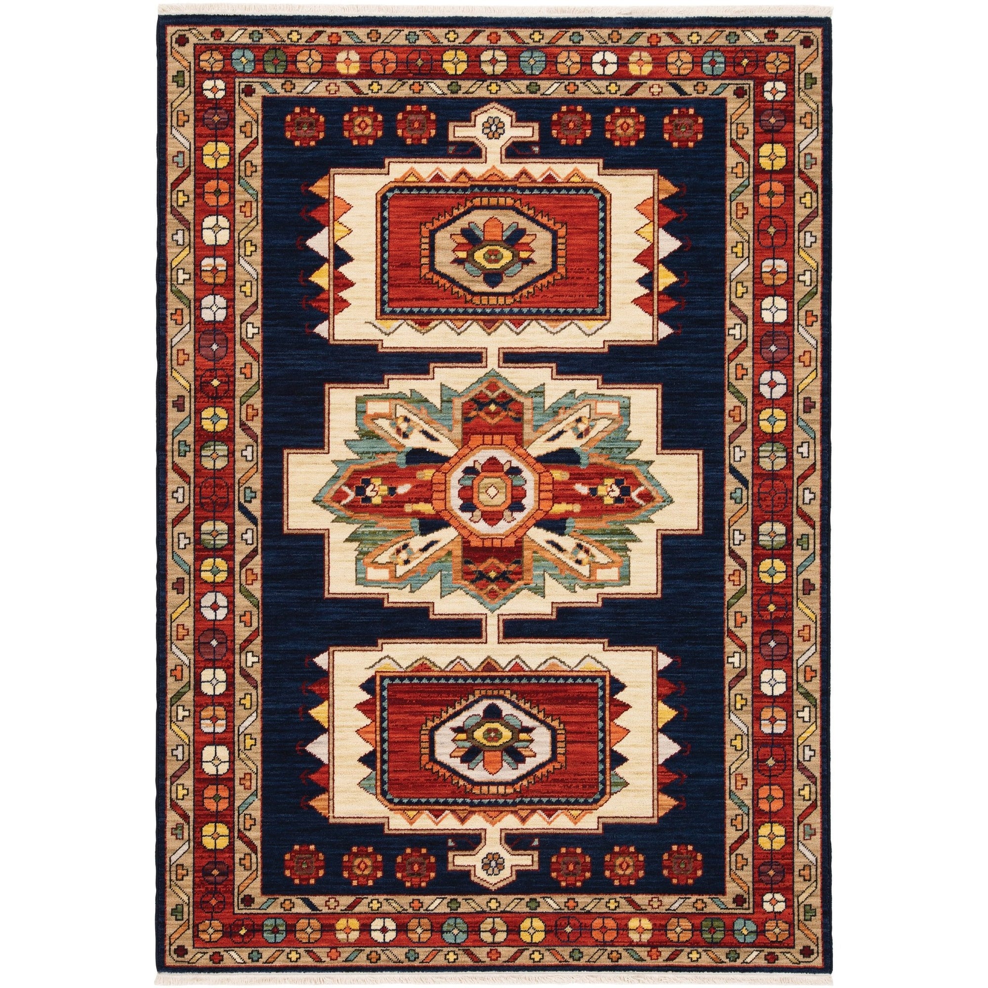 Lilihan 90B Blue/Red Rug - Baconco