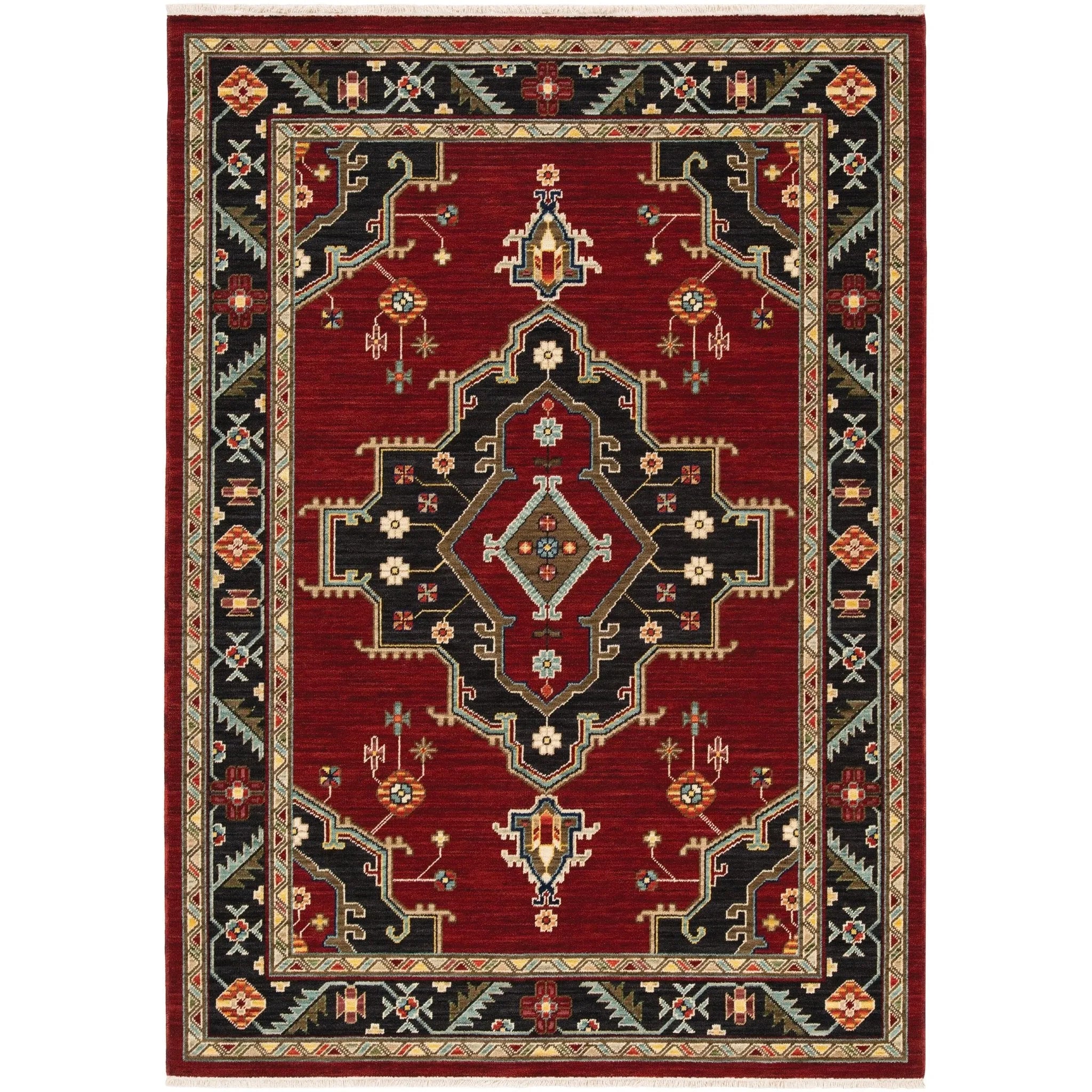 Lilihan 92R Red/Black Rug - Baconco