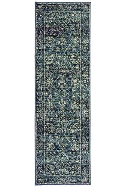 Linden 7804D Navy/ Beige Rug - Baconco