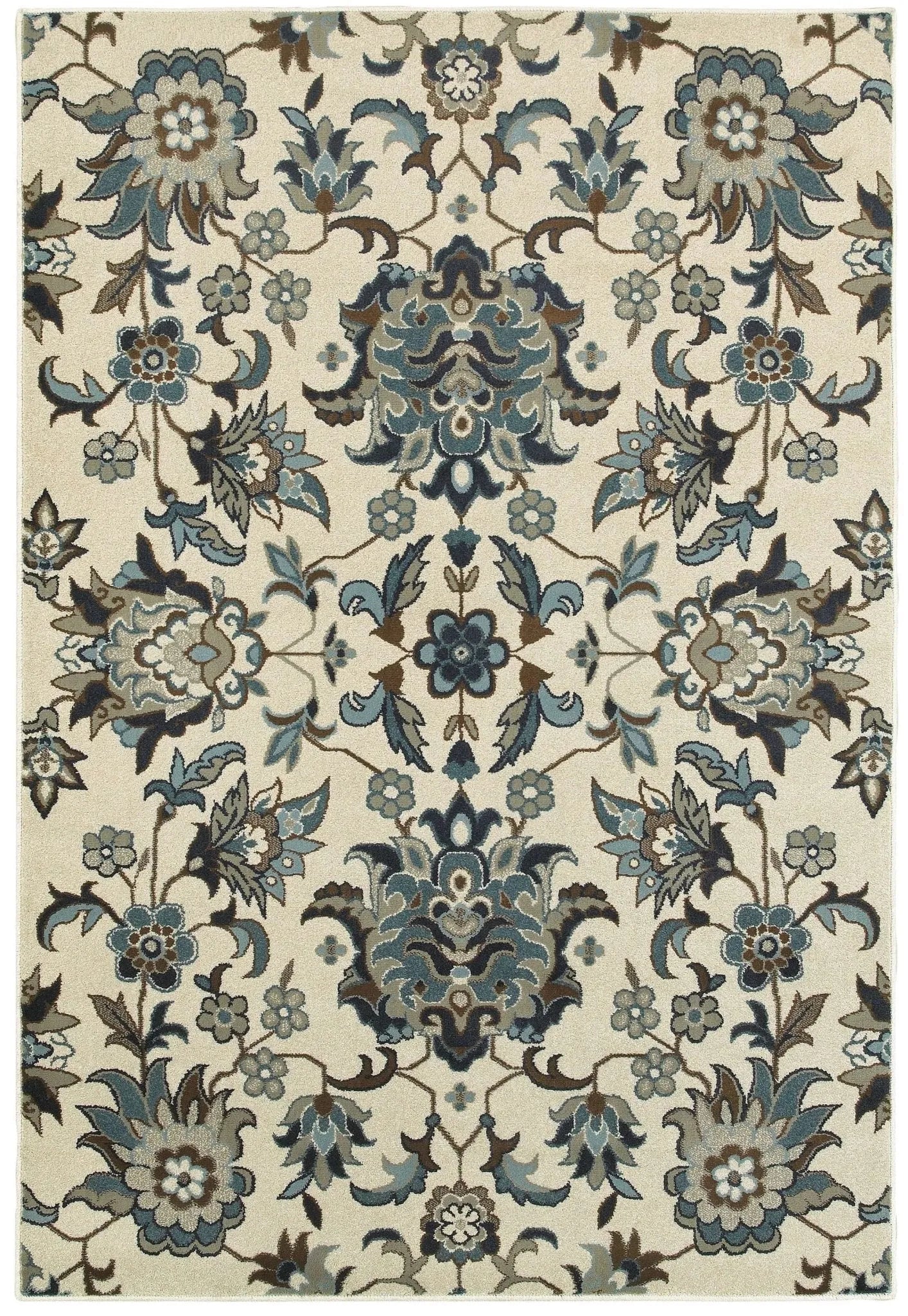 Linden 7811A Ivory/ Blue Rug - Baconco