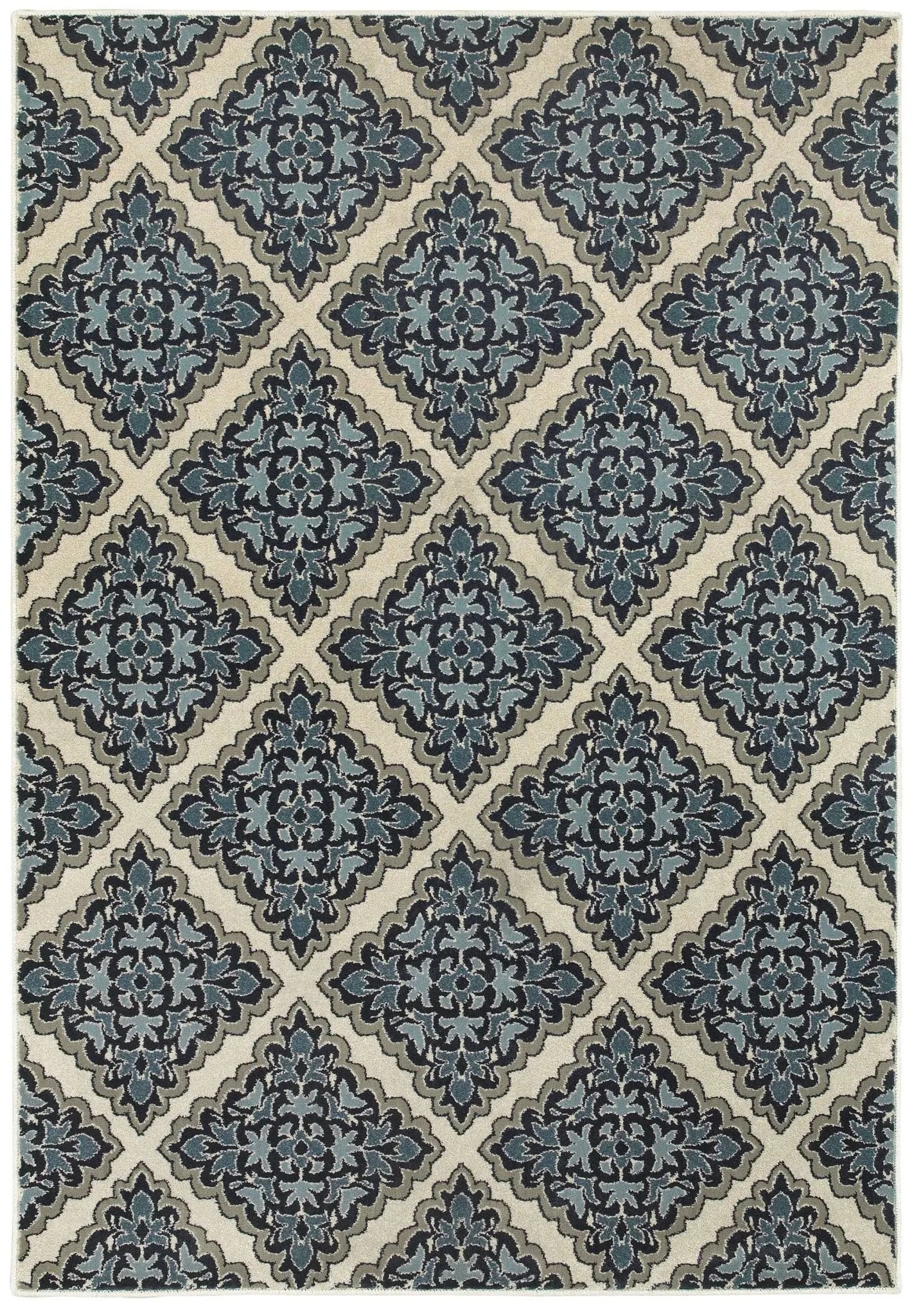 Linden 7816B Ivory/ Blue Rug - Baconco