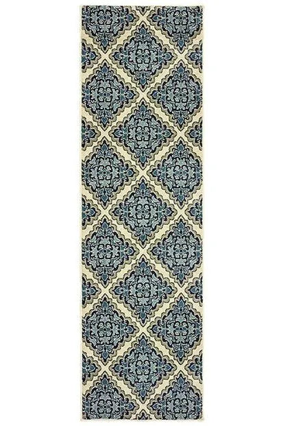 Linden 7816B Ivory/ Blue Rug - Baconco