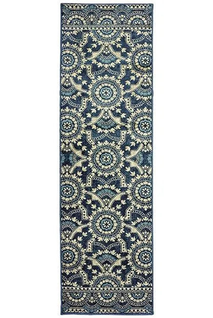 Linden 7842A Navy/ Grey Rug - Baconco