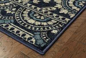 Linden 7842A Navy/ Grey Rug - Baconco