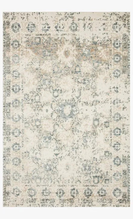 Lindsay LIS-03 Antique White/Aqua Rug - Baconco