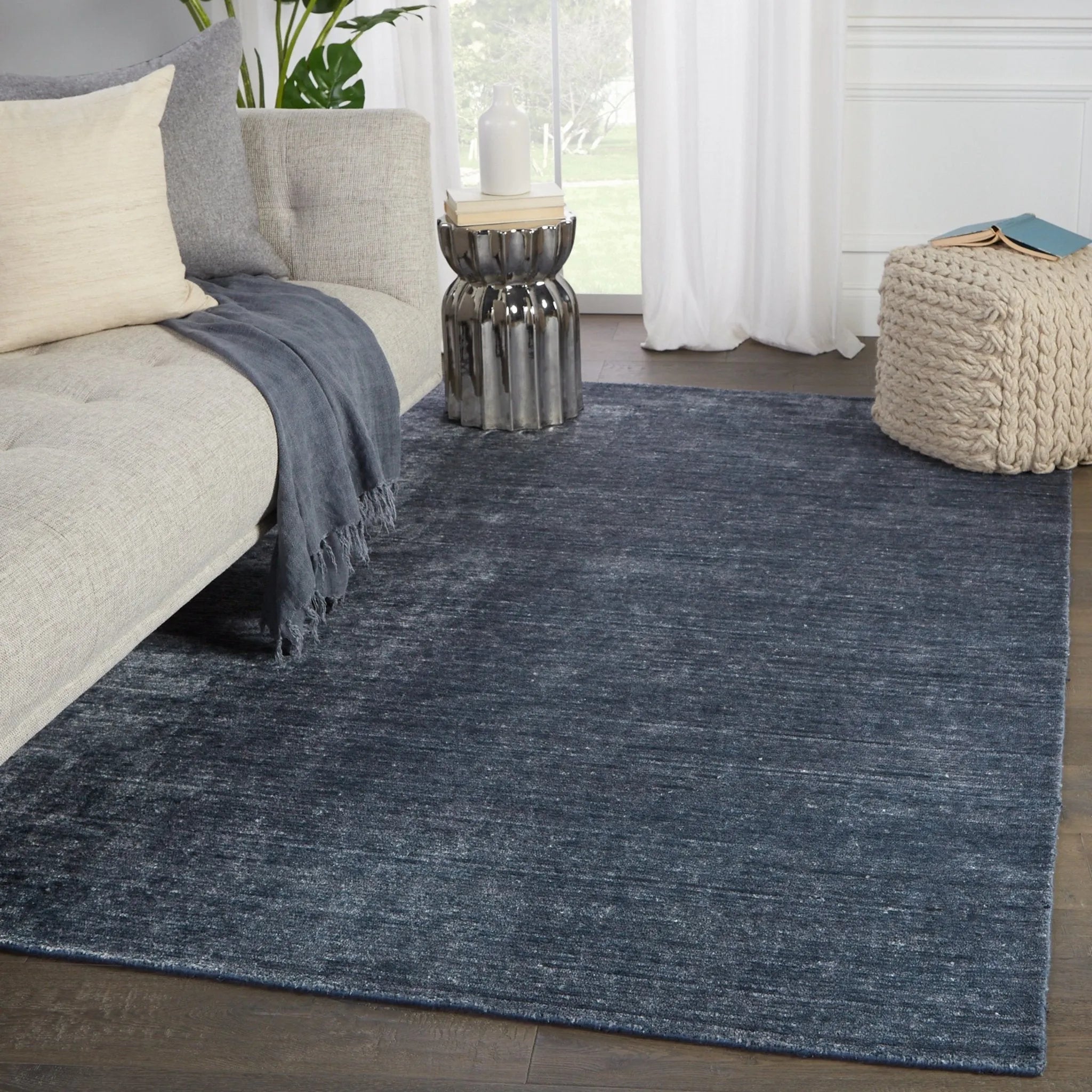 Linnet Lnt03 Ardis Dark Blue/White Rug - Baconco