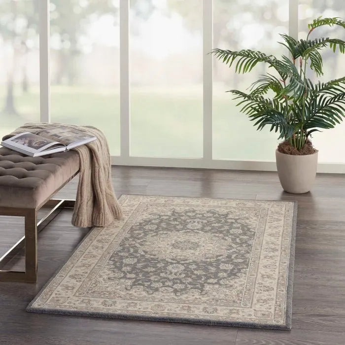 Living Treasures LI15 Grey/Ivory Rug - Baconco