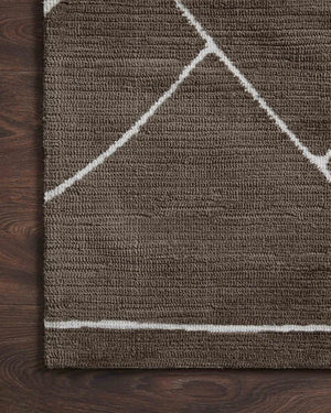 Logan LOG-01 Mocha/White Rug - Baconco