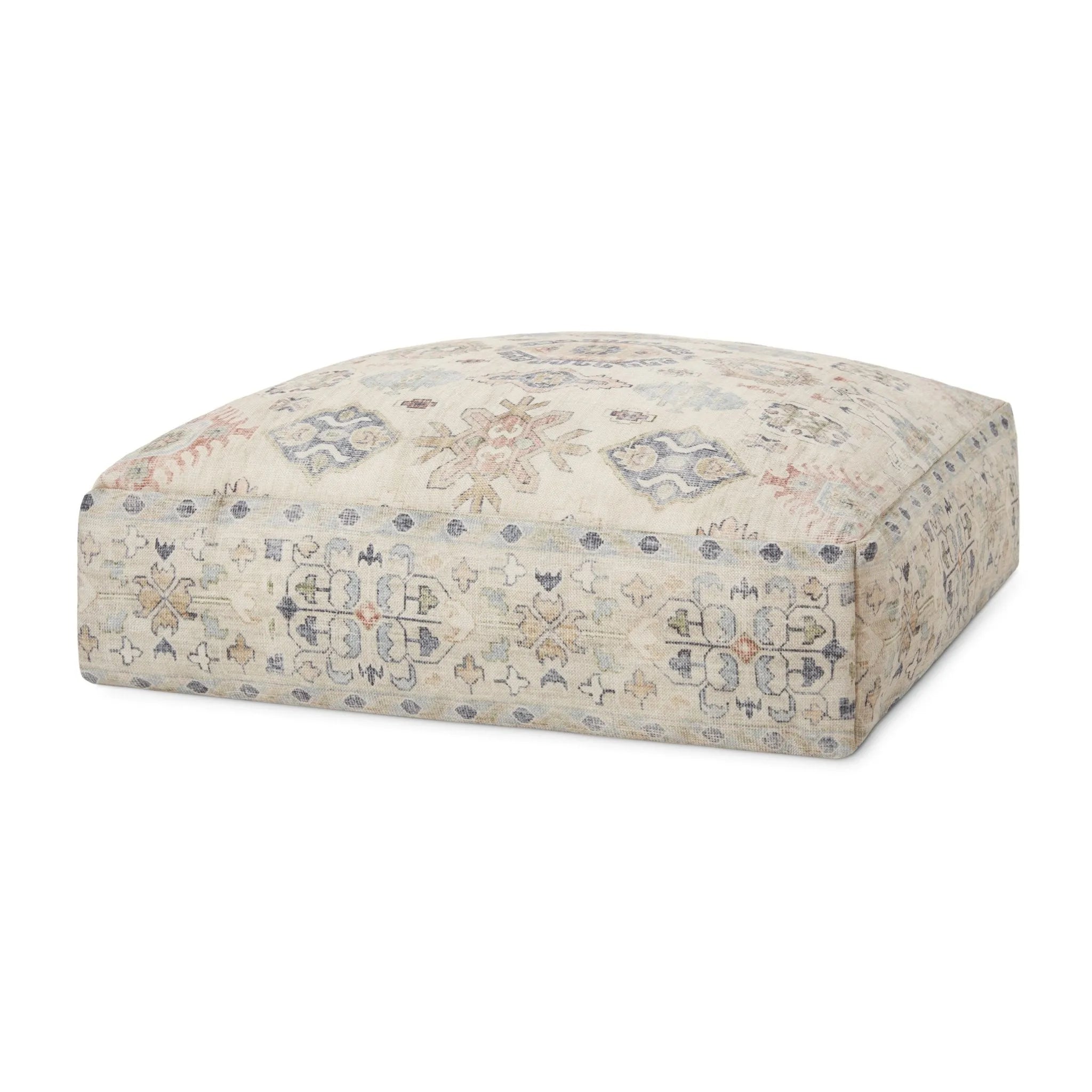 Loloi Lpf0022 Ivory/Multi Pouf - Baconco