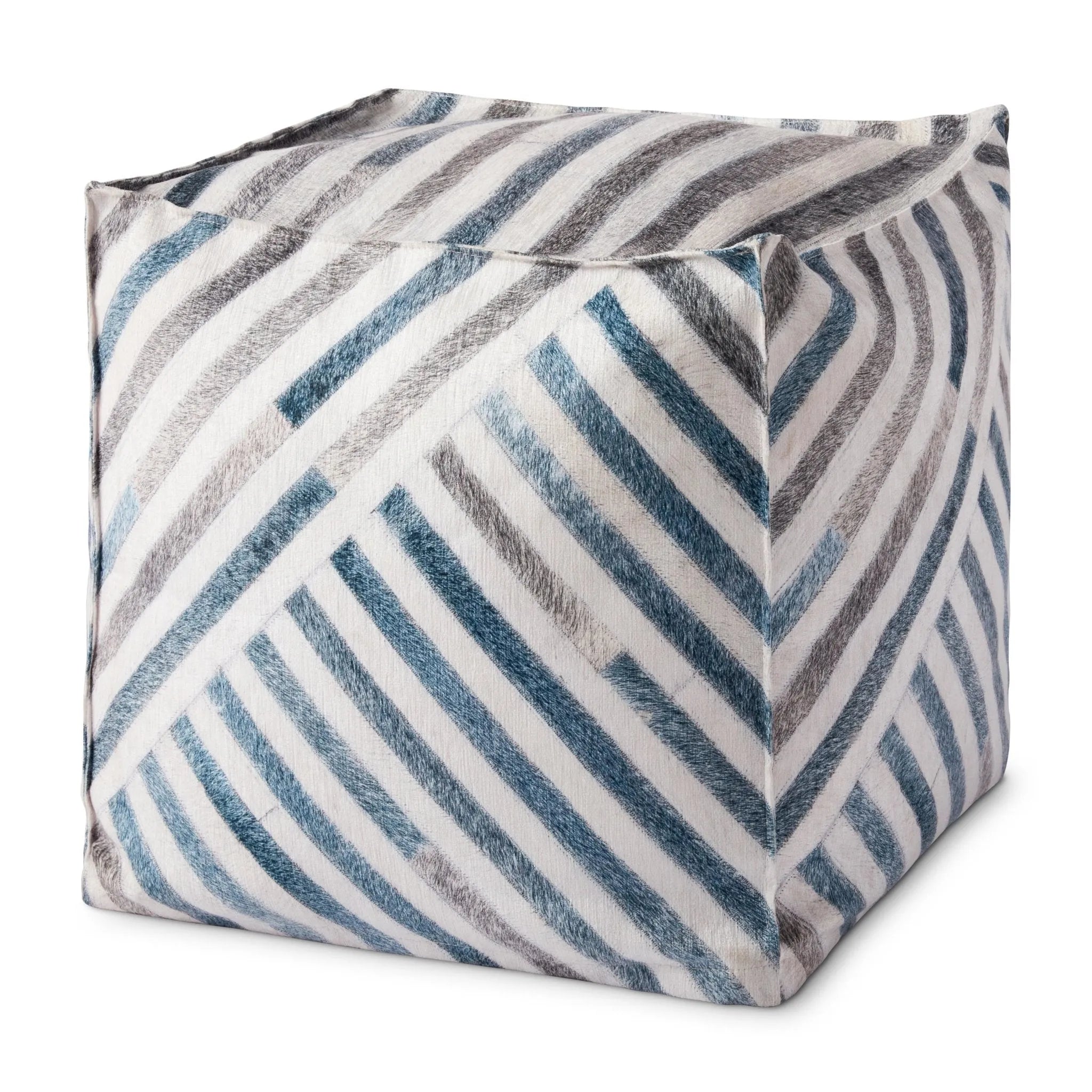 Loloi Pf0003 Ivory/Blue Pouf - Baconco