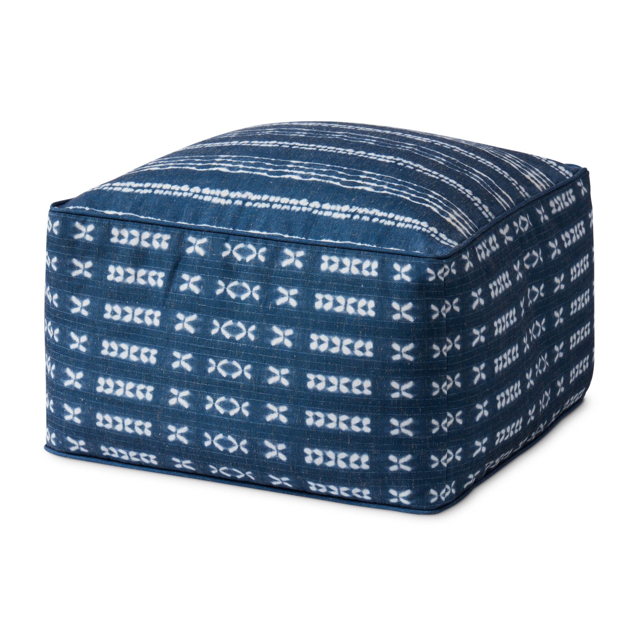 Loloi Pf0007 Indigo/Ivory Pouf - Baconco