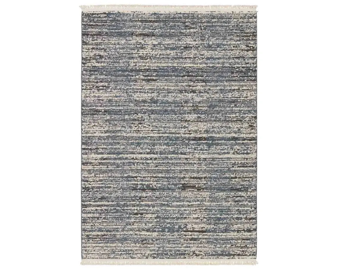 Lore LRE03 Blue/Cream Rug - Baconco