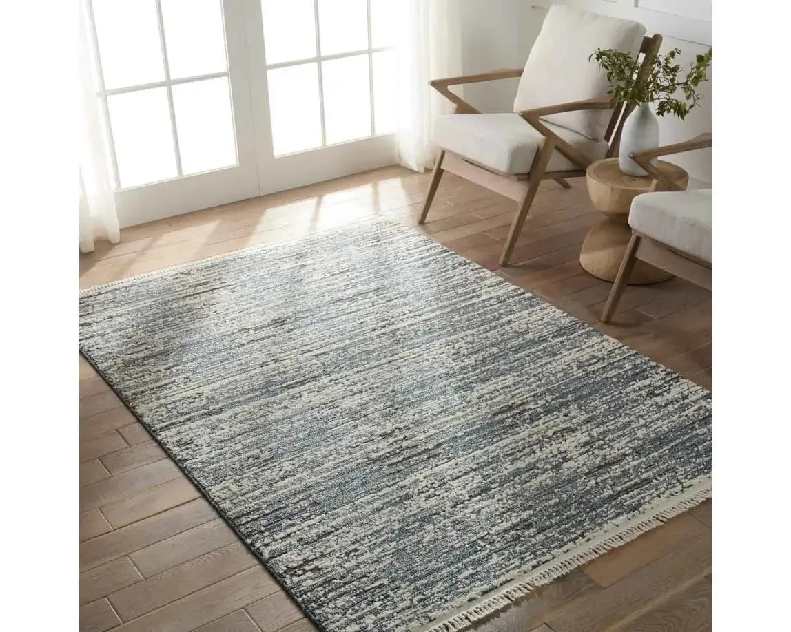 Lore LRE03 Blue/Cream Rug - Baconco