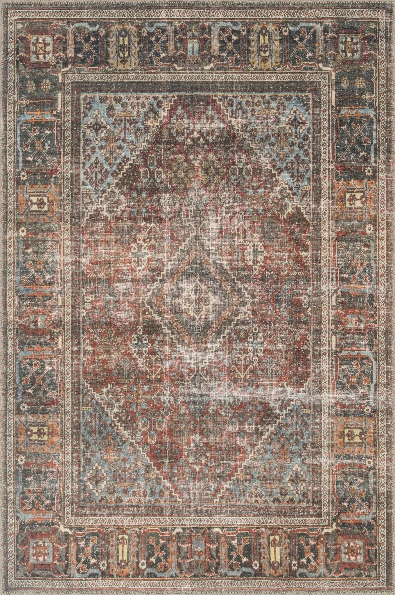 Loren LQ 13 Brick / Midnight Rug - Baconco