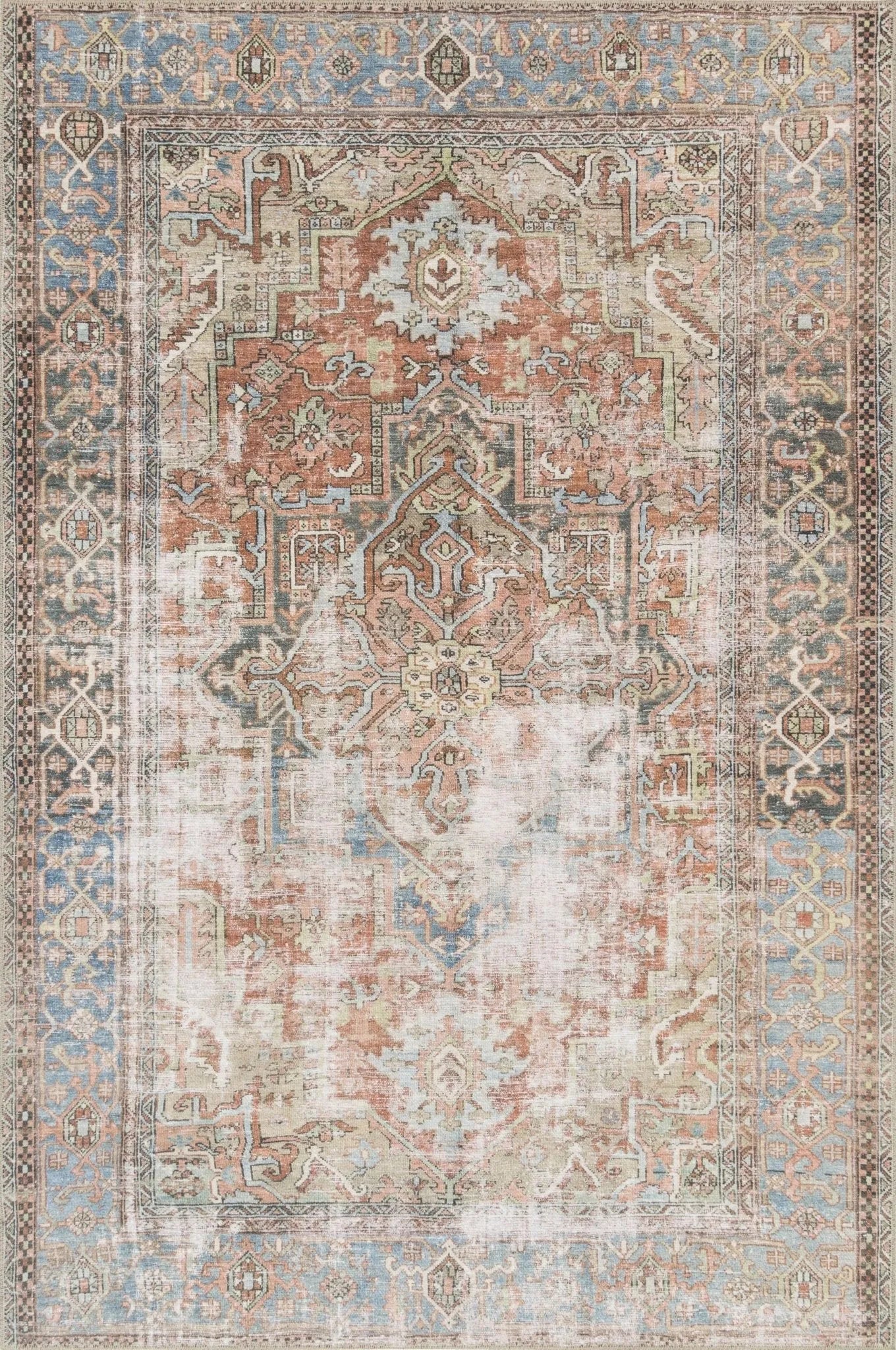 Loren LQ 15 Terracotta / Sky Rug - Baconco