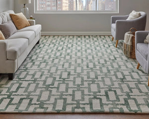 Lorrain 6108919F Ivory/Green Rug - Baconco