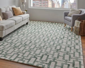 Lorrain 6108919F Ivory/Green Rug - Baconco