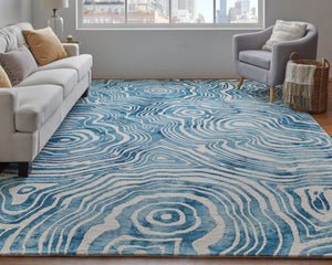 Lorrain 6108920F Blue/Ivory Rug - Baconco