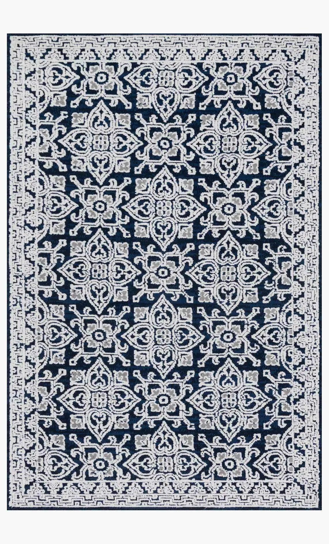 Lotus by Magnolia Home LB-05 Midnight/Silver Rug - Baconco