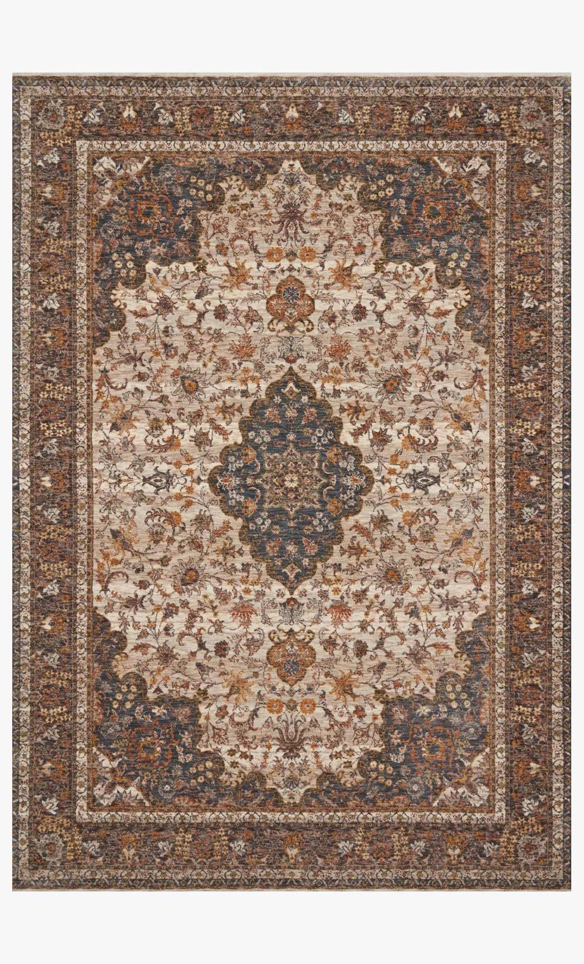 Lourdes Lou-01 Natural/Ocean Rug - Baconco