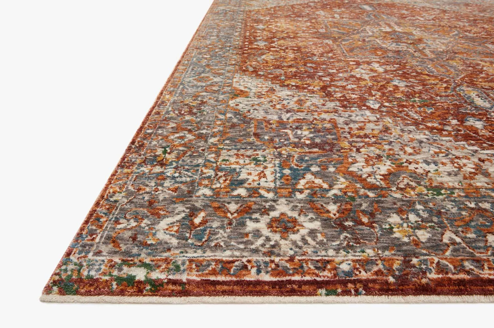 Lourdes Lou-02 Rust/Multi Rug - Baconco