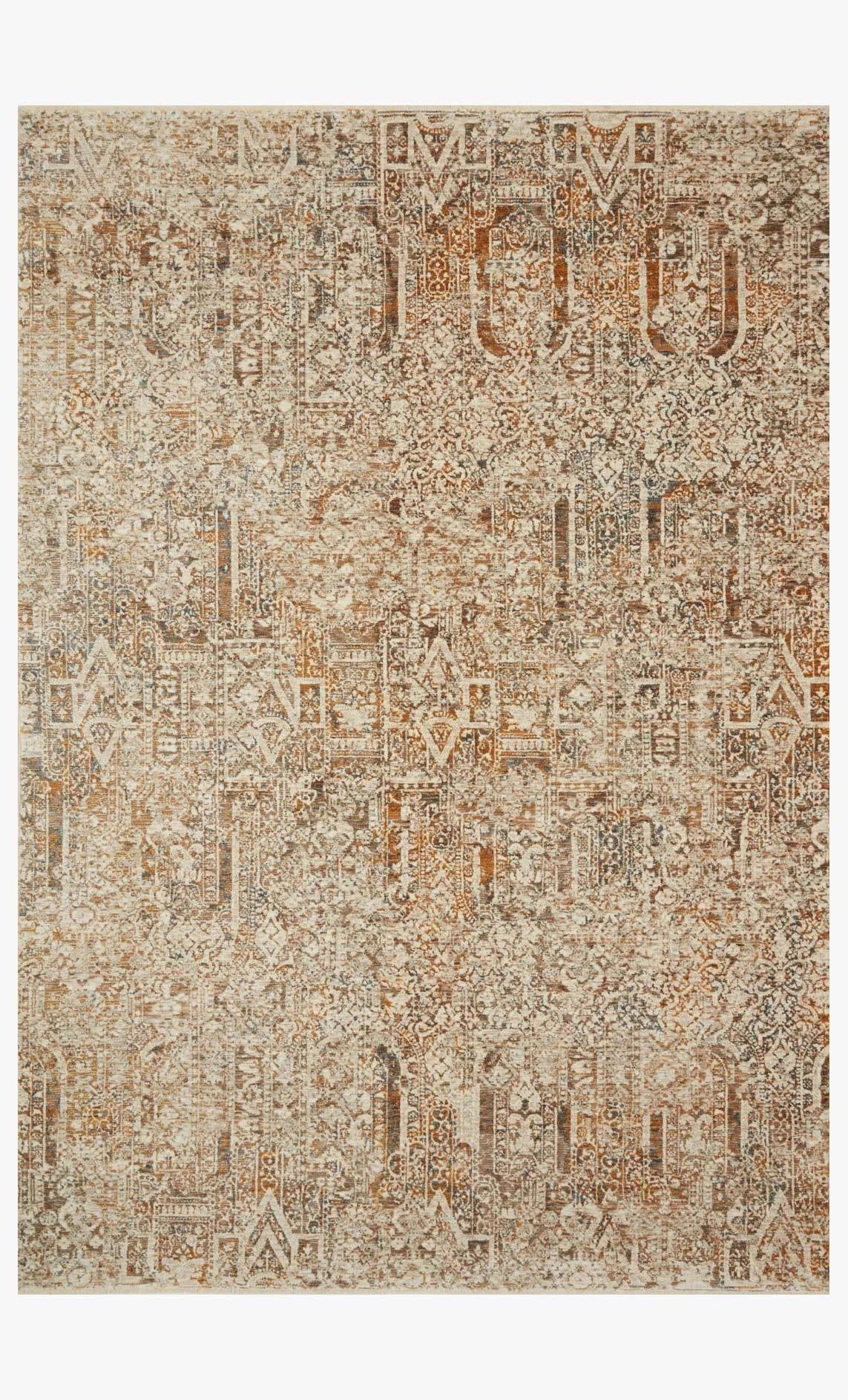 Lourdes Lou-05 Ivory/Orange Rug - Baconco