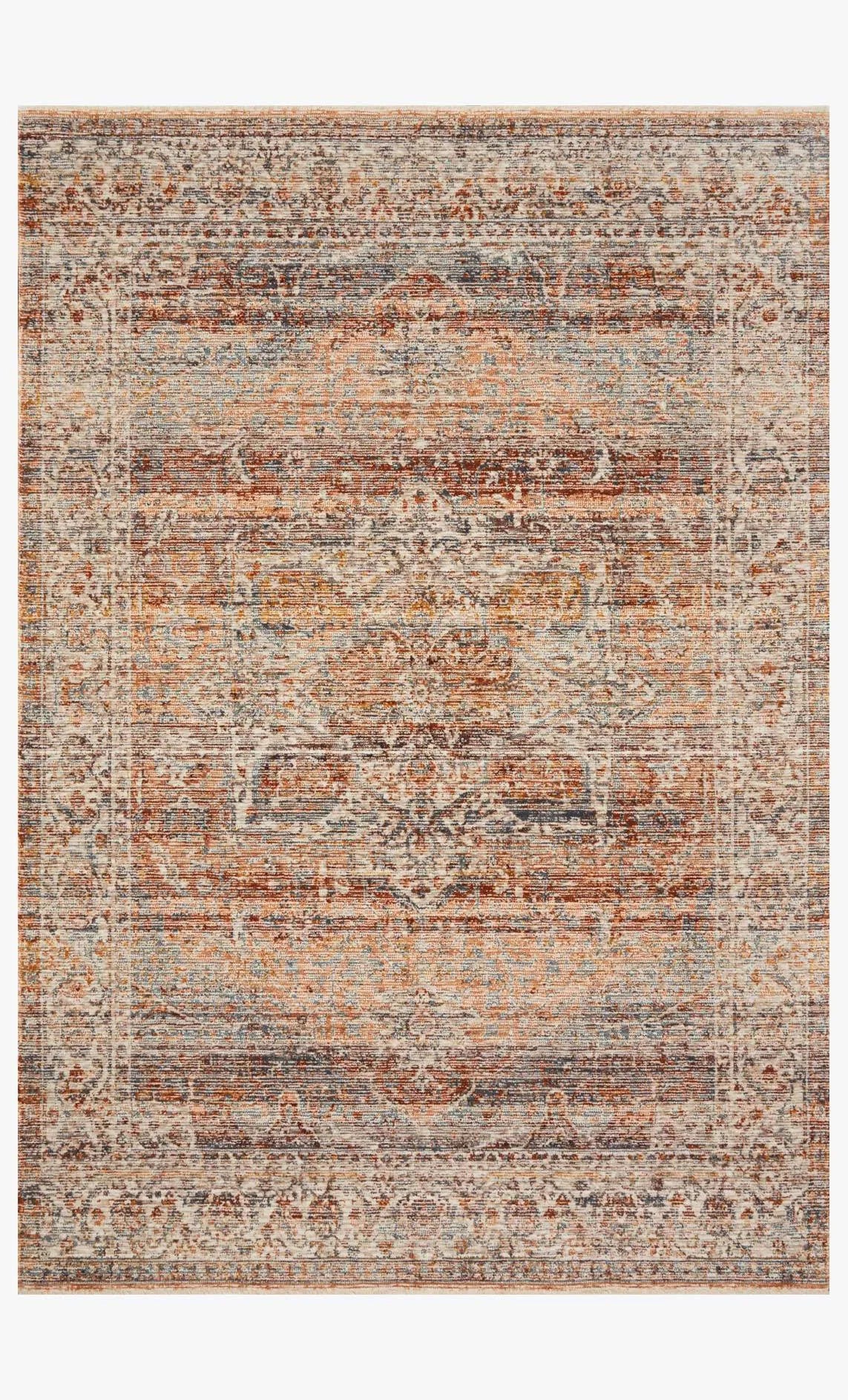 Lourdes Lou-07 Tangerine/Ocean Rug - Baconco